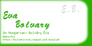eva bolvary business card